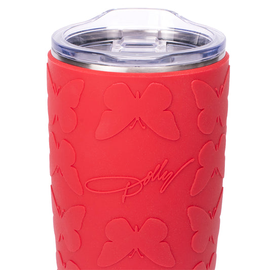 Dolly Parton Tumbler Butterfly Red Embossed-2