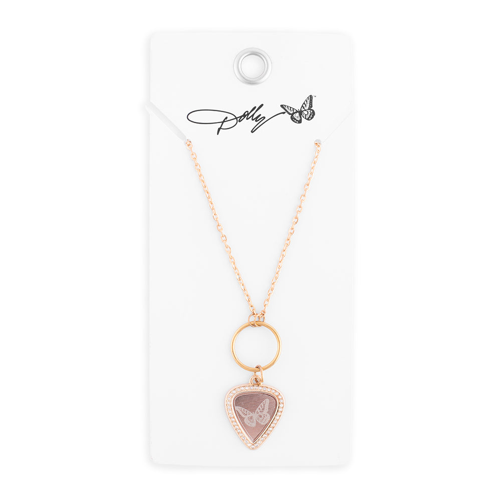 Dolly Parton Necklace Butterfly Guitar Pic-3