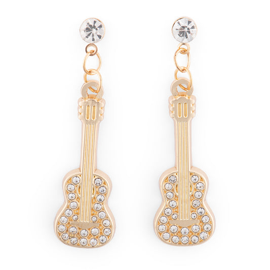 Dolly Parton Earrings Rockstar Rhinestone Guitar