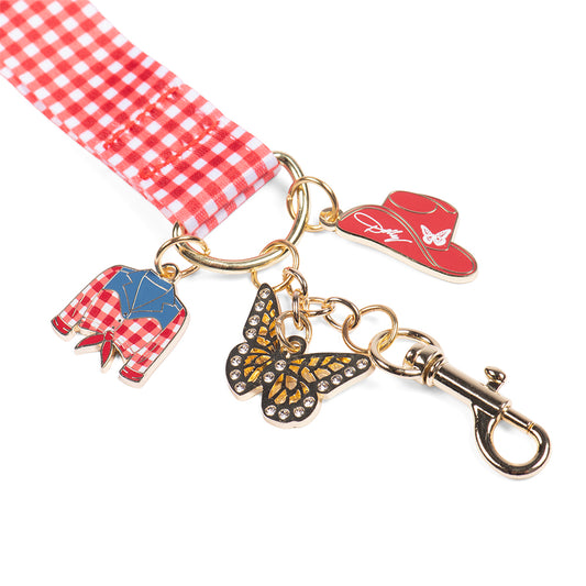 Dolly Parton Lanyard Denim/Red Gingham-2