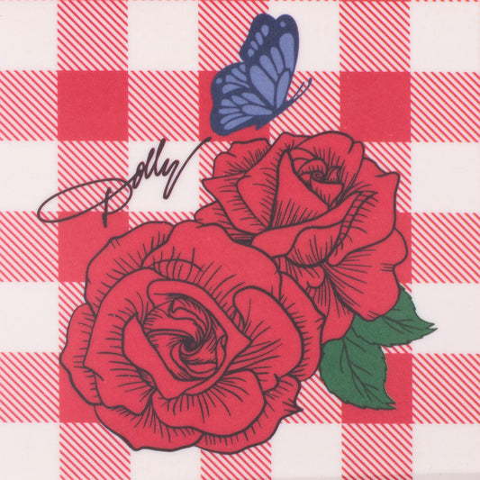 Denim Country Roses Melamine Plaid Trinket Tray-2