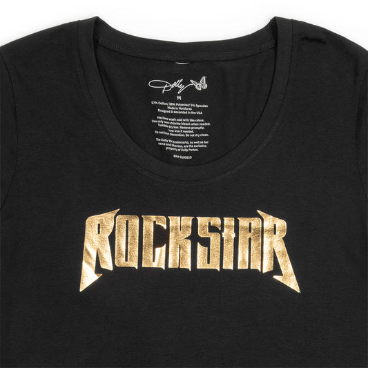 Dolly Parton Ladies Deep Neck Tee Rockstar-2