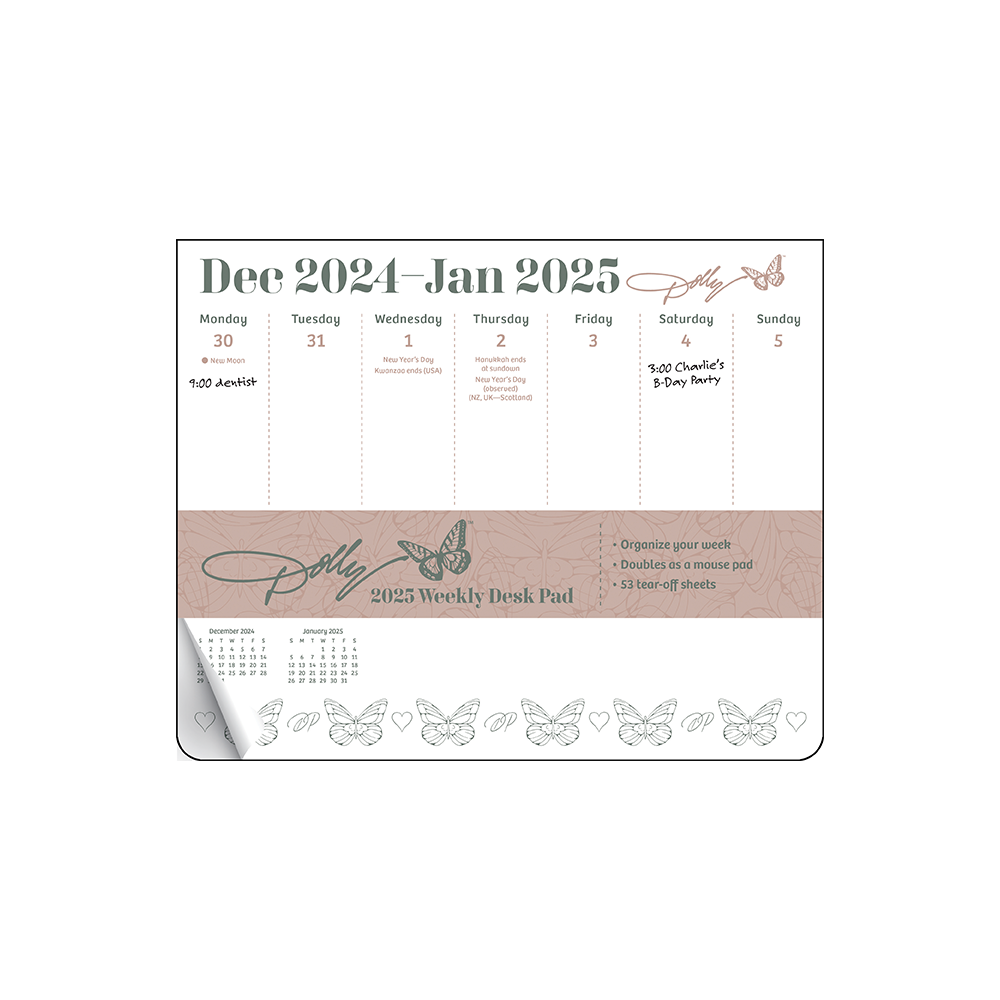 Dolly Parton 2025 Weekly Desk Pad Calendar - Pre-Order Shipping August 27th dolly-parton-2025-weekly-desk-pad-calendar-pre-order-shipping-august-27th