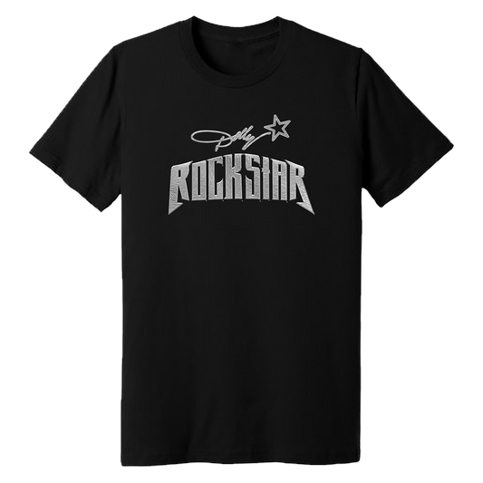 Black T-Shirt with Rockstar Album Logo - Dolly Parton Collection