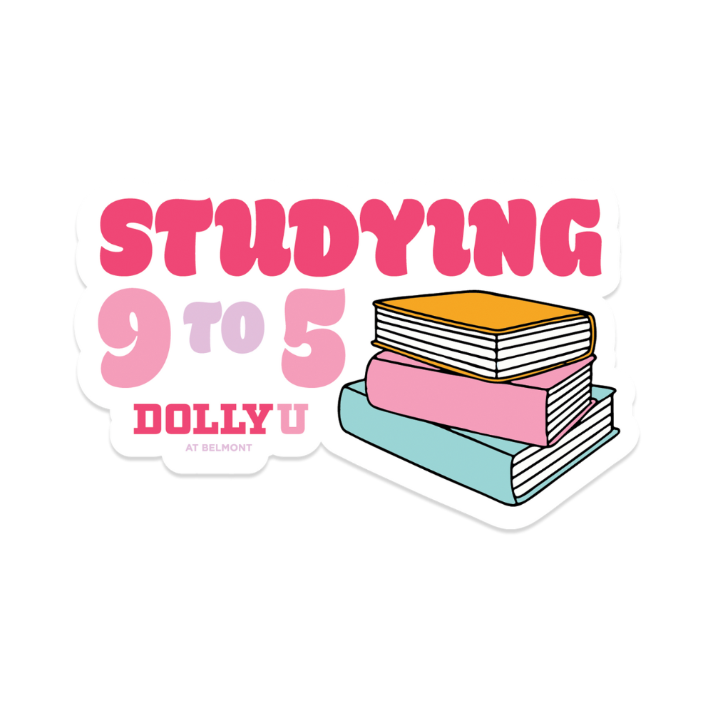 Studying 9 to 5 Sticker