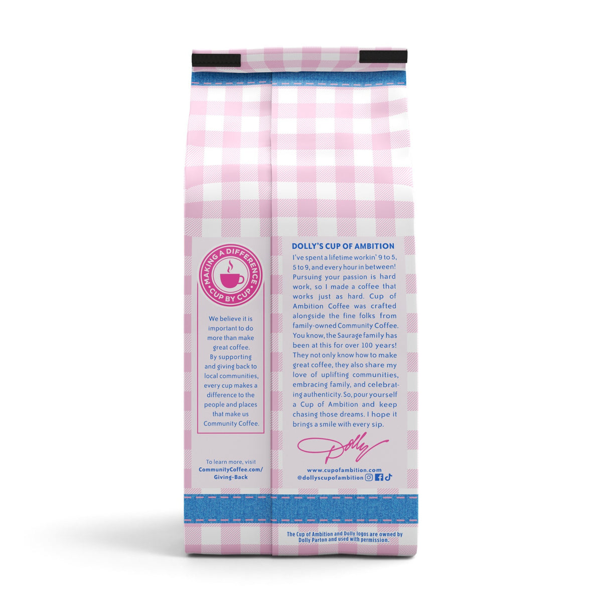 Dolly Parton’s Cup of Ambition™ with Community Coffee® Light Roast Ground 12 oz Gable Top