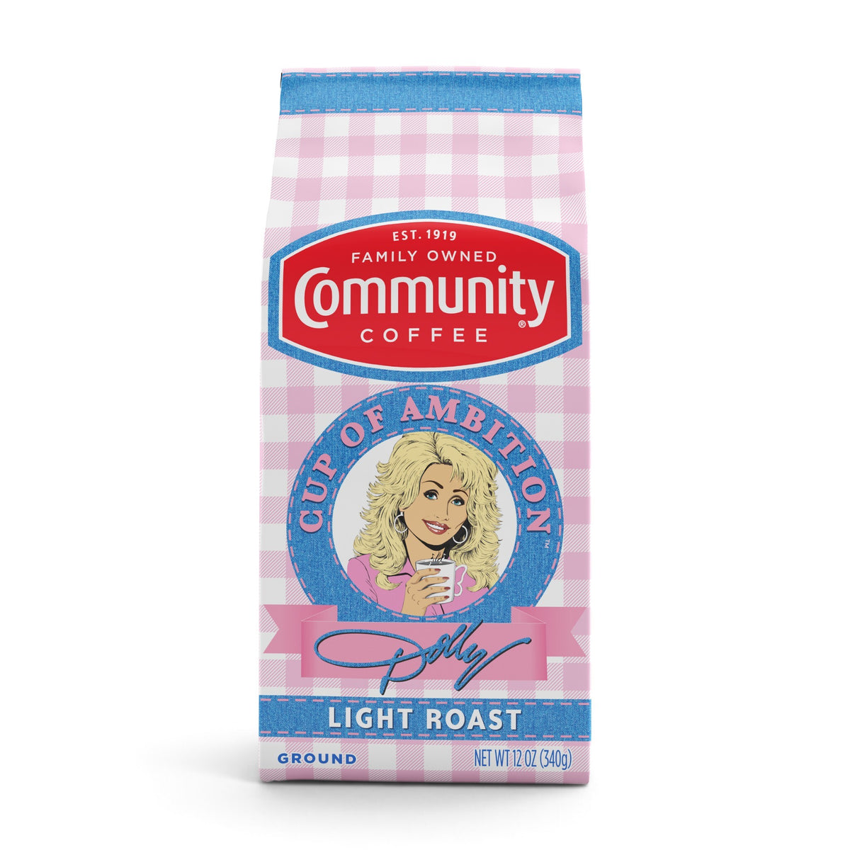 Dolly Parton’s Cup of Ambition™ with Community Coffee® Light Roast Ground 12 oz Gable Top