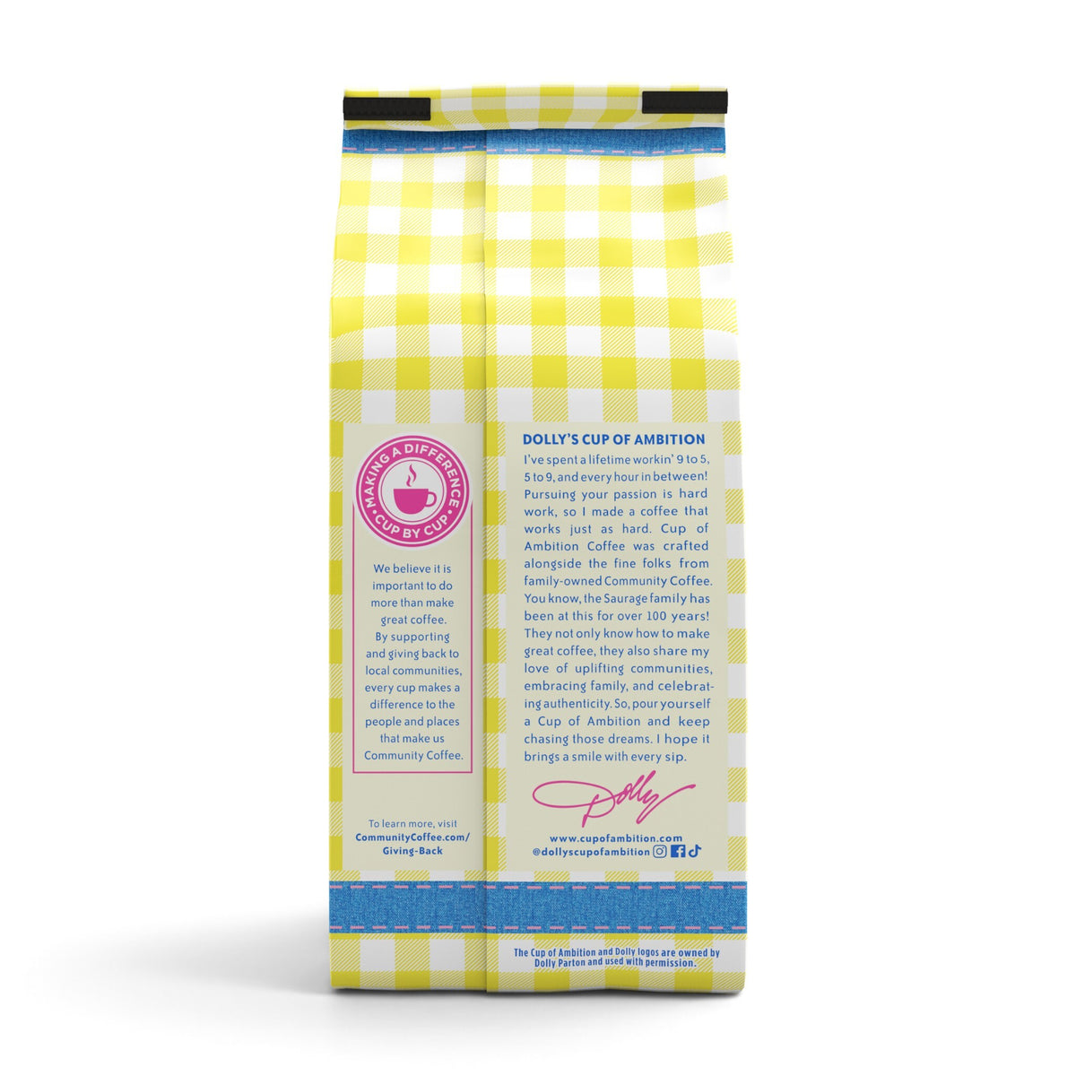 Dolly Parton’s Cup of Ambition™ with Community Coffee® Medium Roast Ground 12 oz Gable Top