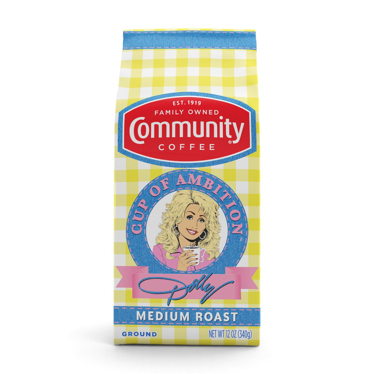Dolly Parton’s Cup of Ambition™ with Community Coffee® Medium Roast Ground 12 oz Gable Top