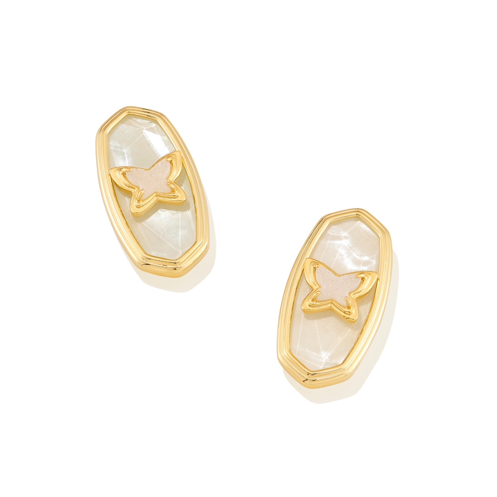 KENDRA SCOTT DOLLY PARTON ELLIE BUTTERFLY STUD EARRINGS) - GOLD IRIDESCENT MIX - ONE SIZE