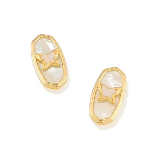 KENDRA SCOTT DOLLY PARTON ELLIE BUTTERFLY STUD EARRINGS) - GOLD IRIDESCENT MIX - ONE SIZE