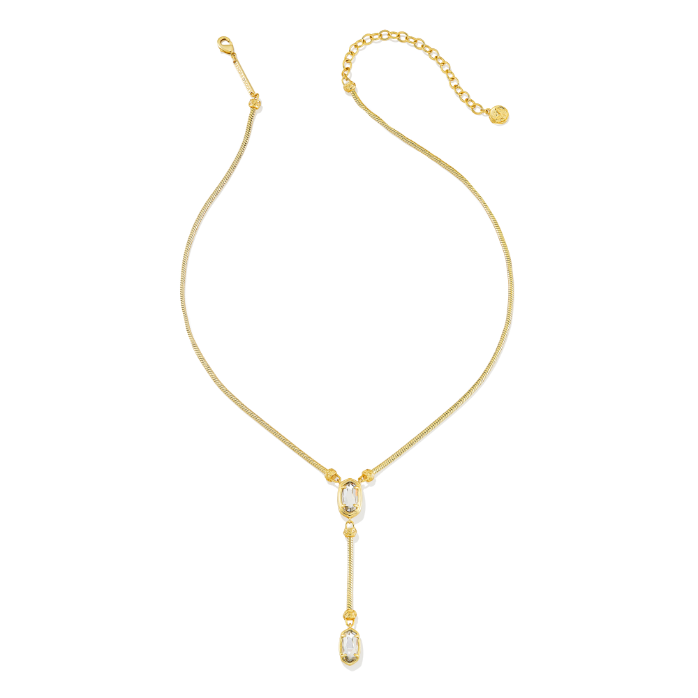 KENDRA SCOTT DOLLY PARTON ELLIOT LARIAT NECKLACE) - GOLD IRIDESCENT DRUSY - ONE SIZE