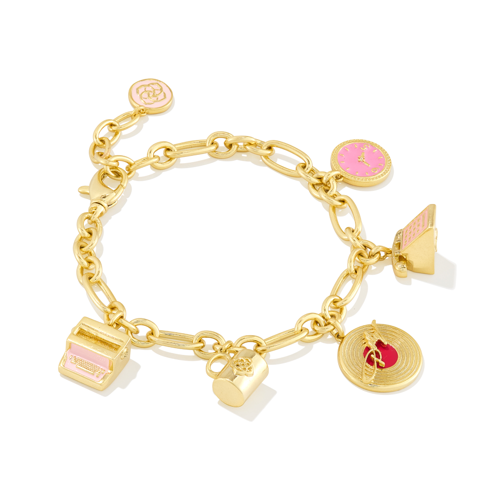 KENDRA SCOTT DOLLY PARTON CHARM BRACELET) - GOLD PINK MIX - ONE SIZE