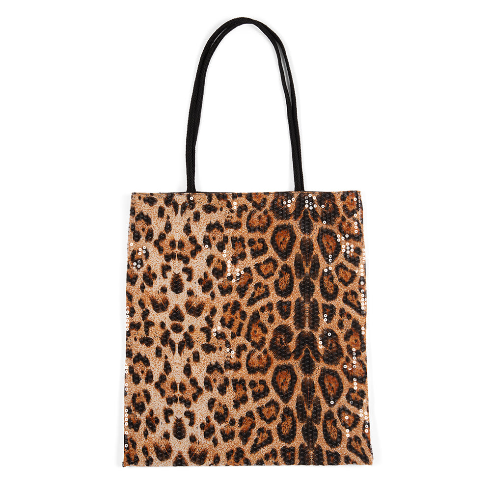 Dolly Parton Tote Leopard Print Sequin-3