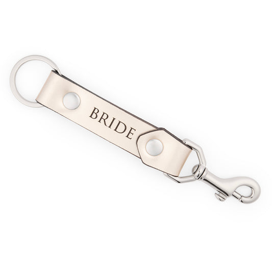 Dolly Parton Keychain - Bride - Pearl Platinum-Blk Script -