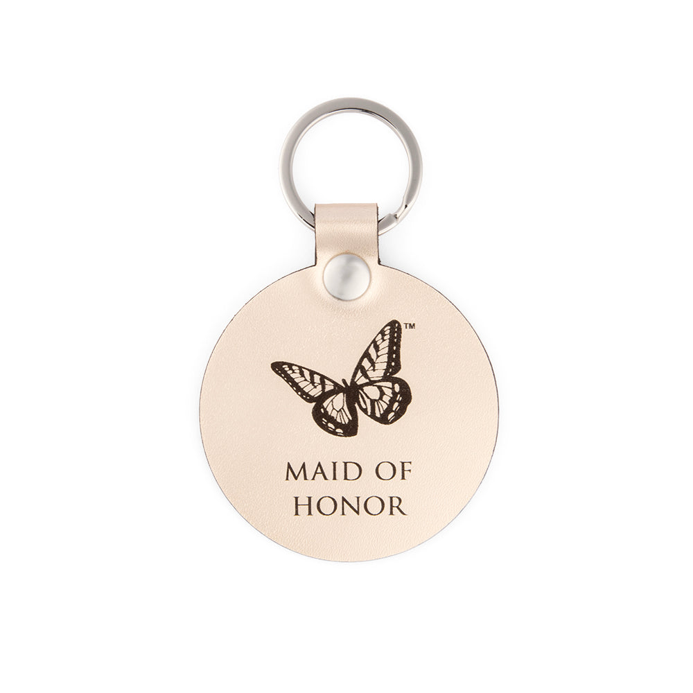 Dolly Parton Keychain - Maid of Honor - Pearl Platinum-Blk Script -