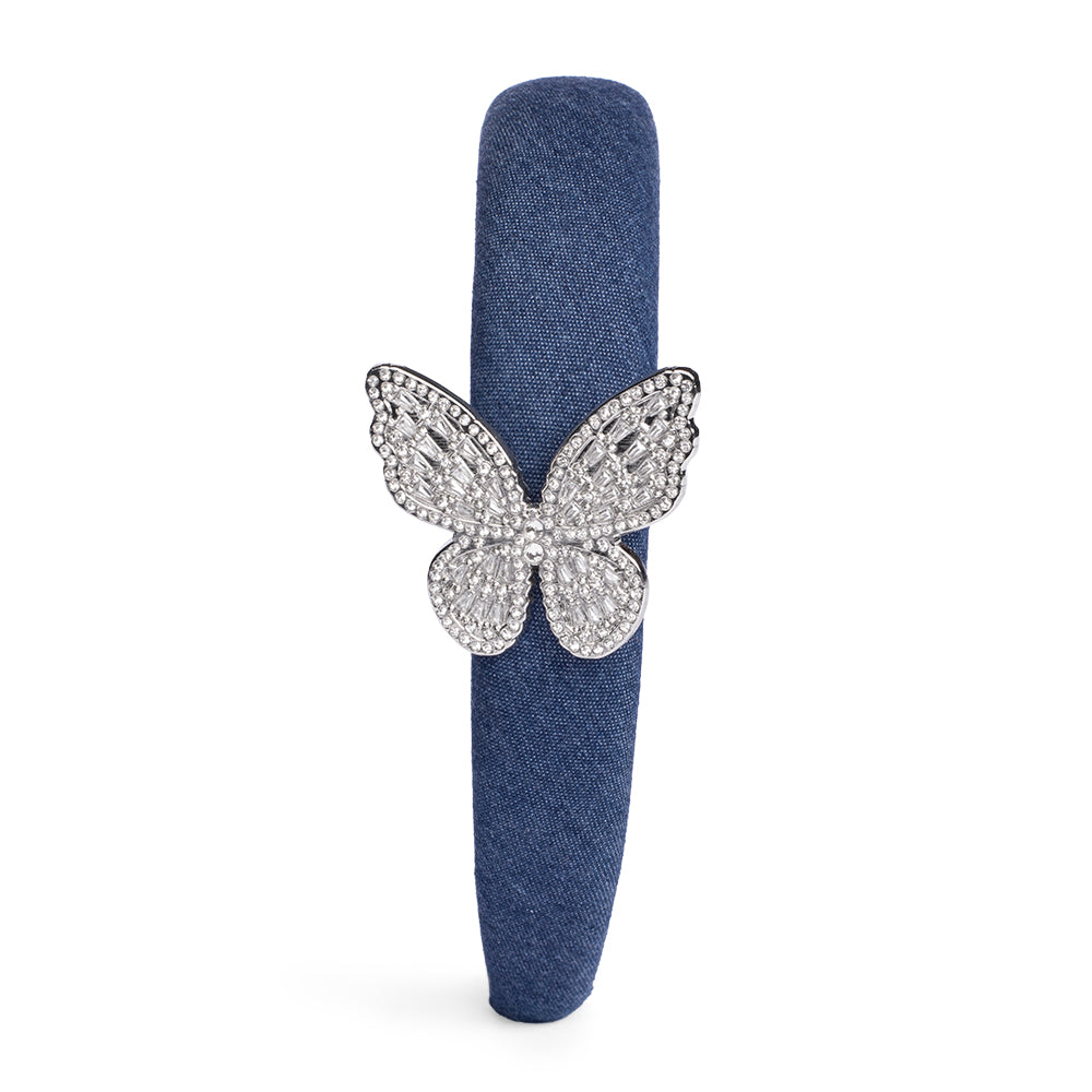 Dolly Parton Headband Country Butterfly Denim-2