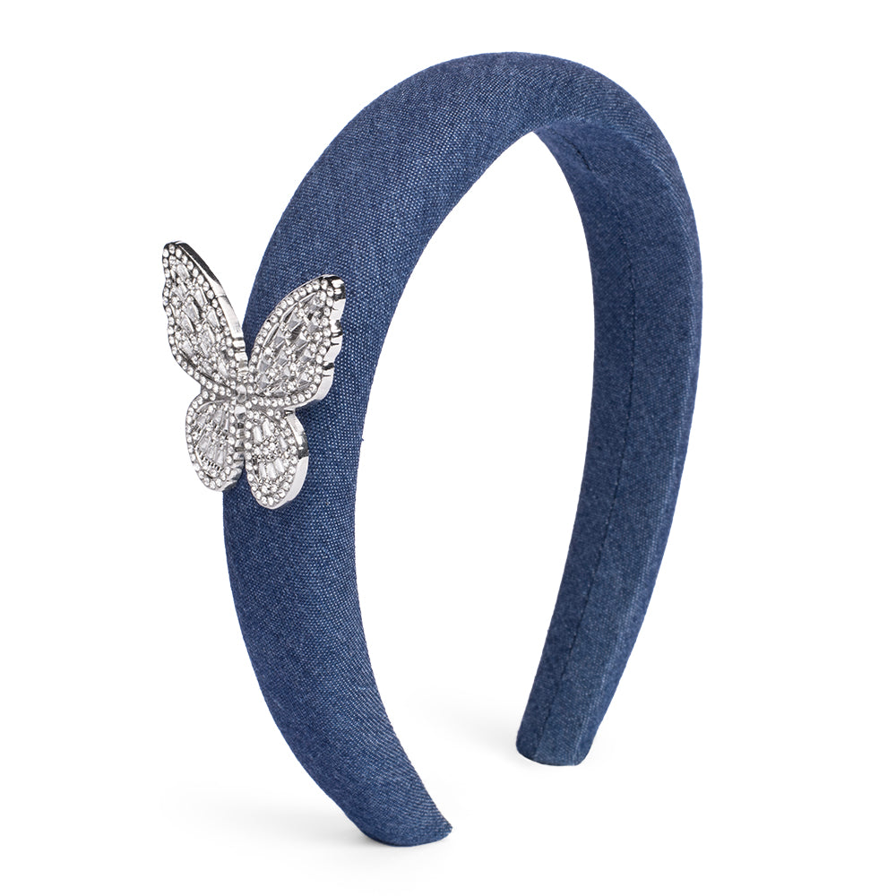 Dolly Parton Headband Country Butterfly Denim - Denim -