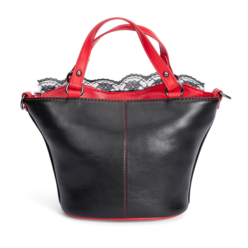 Dolly Parton Bustier Handbag Black Leather-3