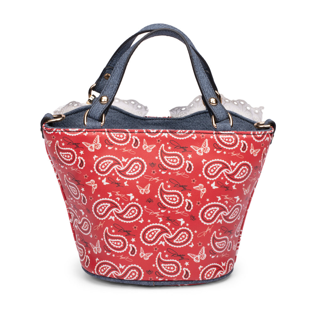 Dolly Parton Bustier Handbag Denim & Red Bandana-4