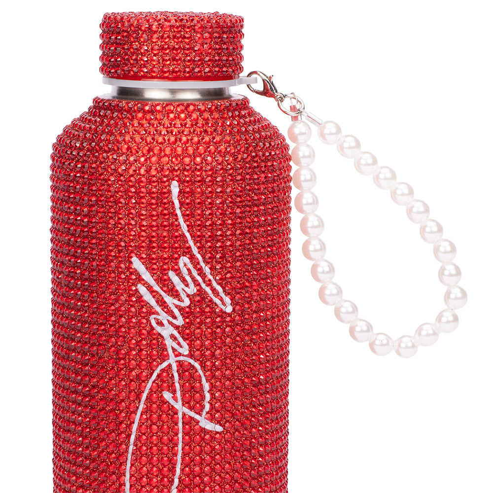 Dolly Parton Water Bottle Rhinestone Screw Top with Pearl Wrislet-3