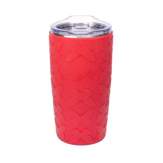 Dolly Parton Tumbler Butterfly Red Embossed - Red -