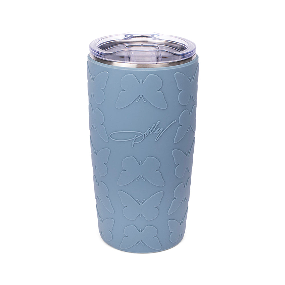Dolly Parton Tumbler Butterfly Red Embossed - Blue -