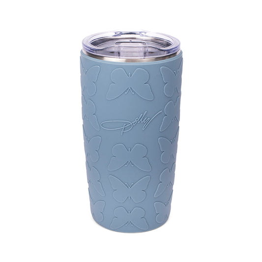 Dolly Parton Tumbler Butterfly Red Embossed - Blue -