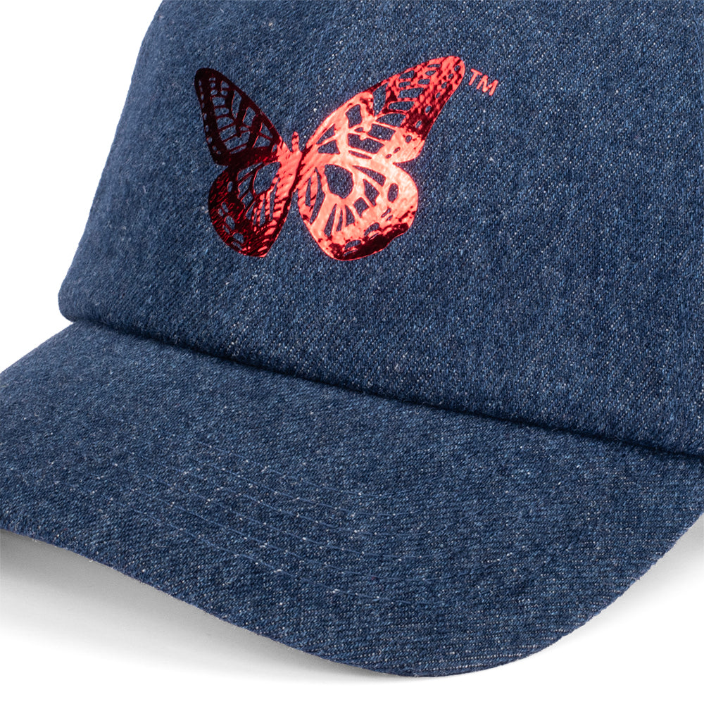 Dolly Parton Cap Foil Butterfly Denim-3