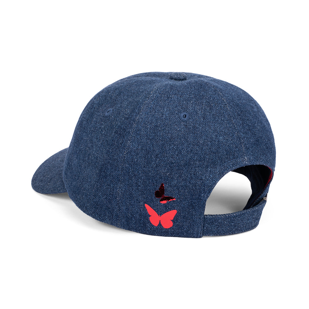 Dolly Parton Cap Foil Butterfly Denim-5