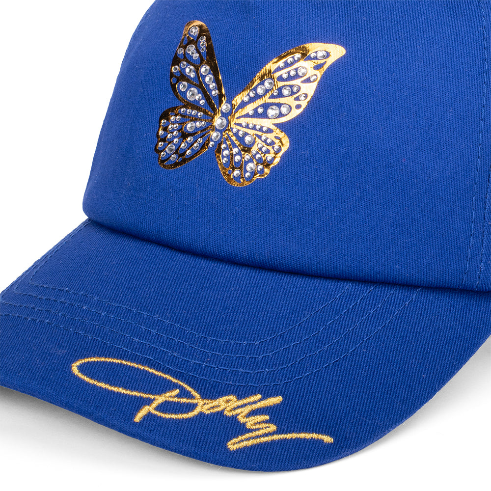 Dolly Parton Cap Foil/Rhinestone Butterfly Blue-3