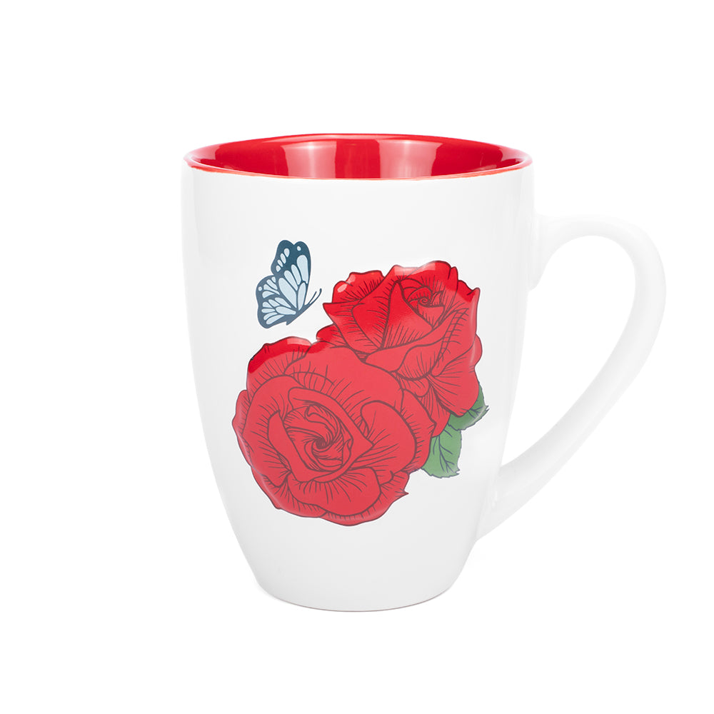 Dolly Parton Denim Country Latte Mug Large Rose  - White -