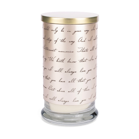 Dolly Parton Candle Garden District - Pearl Platinum-Blk Script -