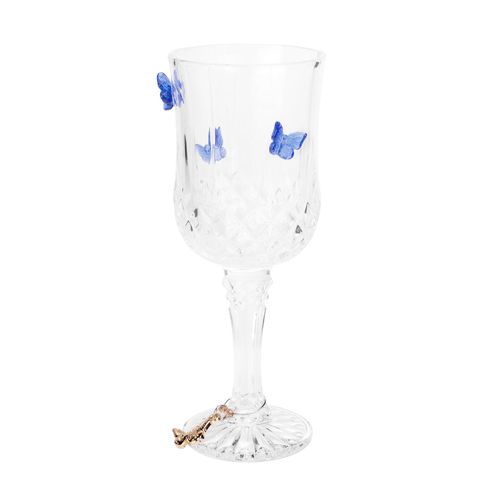 Dolly Parton Wine Glass Butterfly Cut with Charm-2