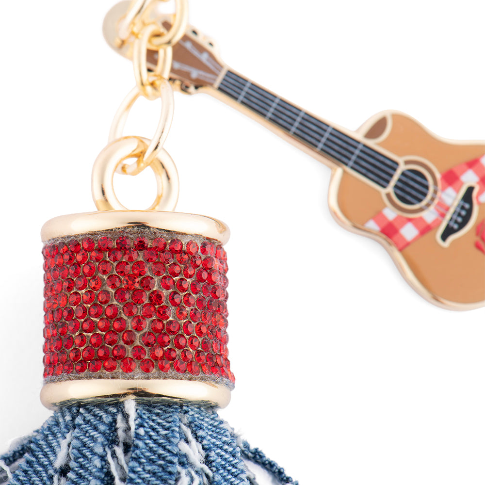 Dolly Parton Bag Charm Tassel Denim-3