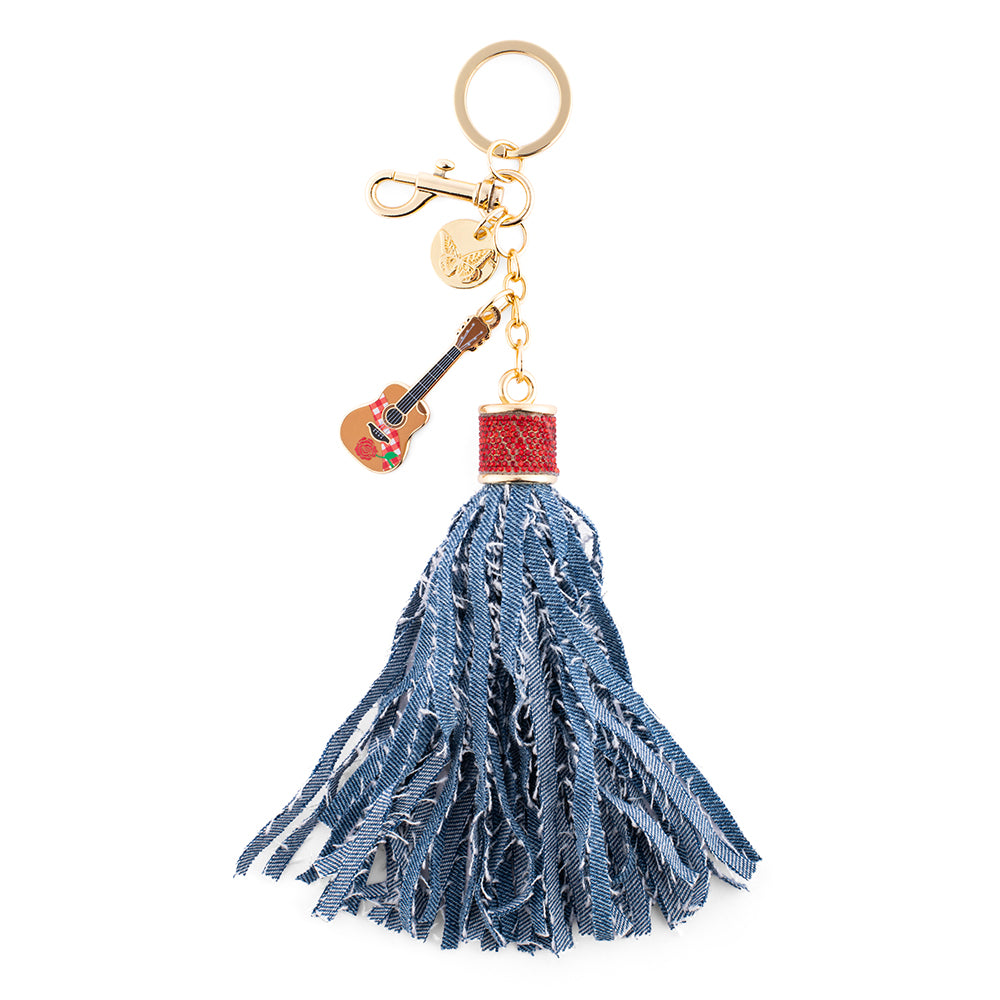 Dolly Parton Bag Charm Tassel Denim - PU -