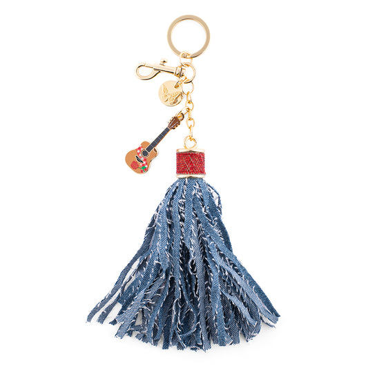 Dolly Parton Bag Charm Tassel Denim - PU -