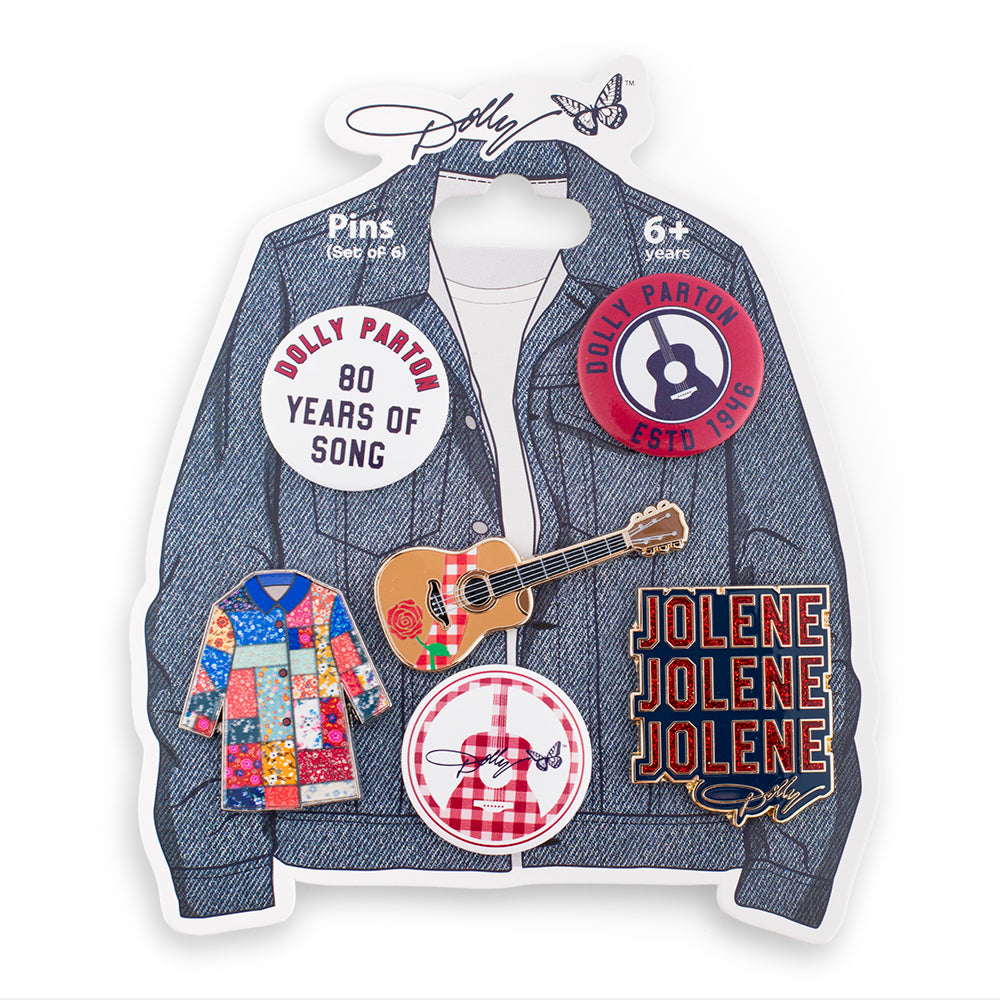 Dolly Parton Pin Set Denim Jacket - Set of 6 -  -