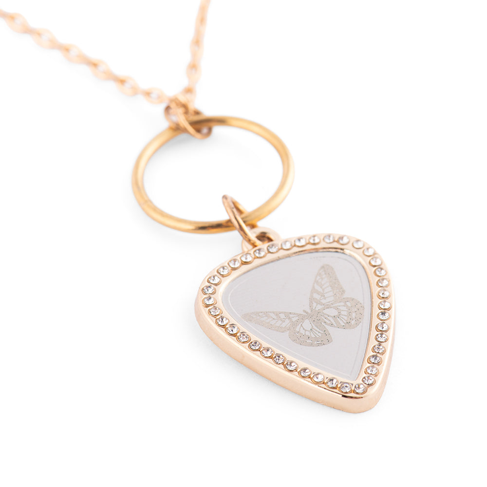 Dolly Parton Necklace Butterfly Guitar Pic-2