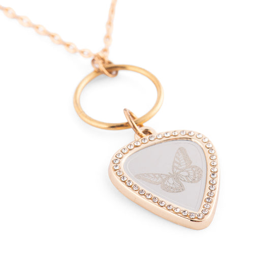 Dolly Parton Necklace Butterfly Guitar Pic-2
