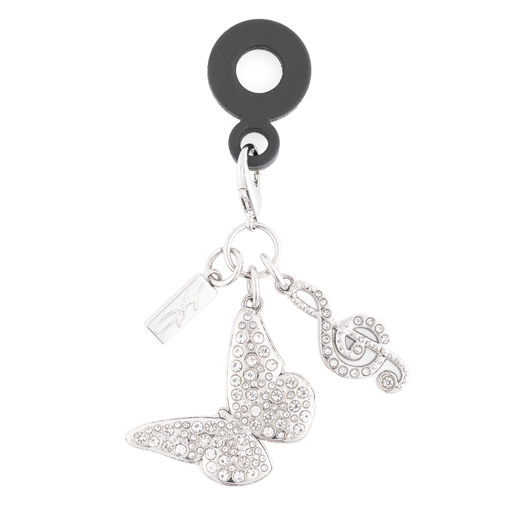 Dolly Parton Straw Charm Silver Butterfly - Silver -