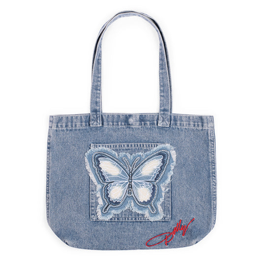 Dolly Parton Handbag Denim Butterfly  - Denim -