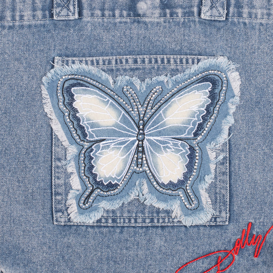 Dolly Parton Handbag Denim Butterfly-2