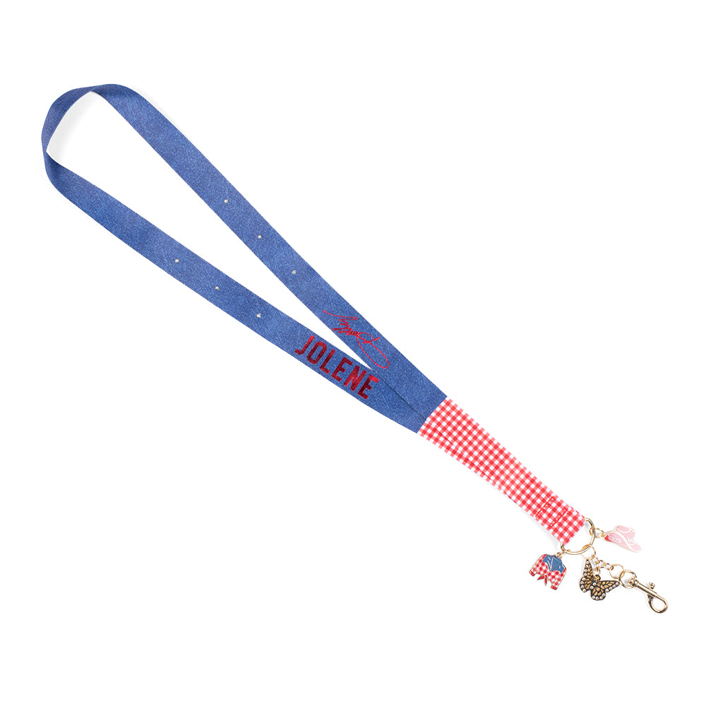 Dolly Parton Lanyard Denim/Red Gingham -  -