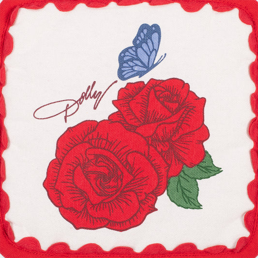 Dolly Parton Pot Holder Country Rose Gingham Square-2