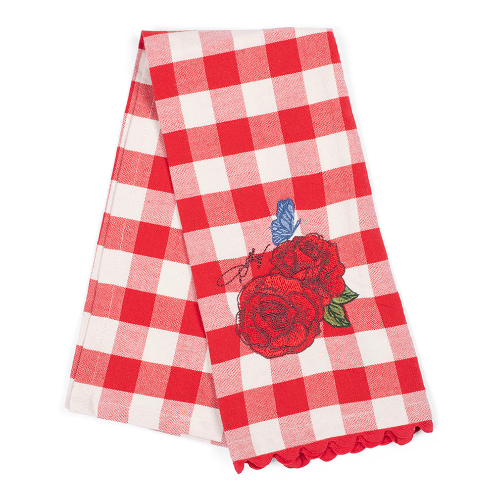 Dolly Parton Denim Country Tea Towel Chambray Rose  - Denim -