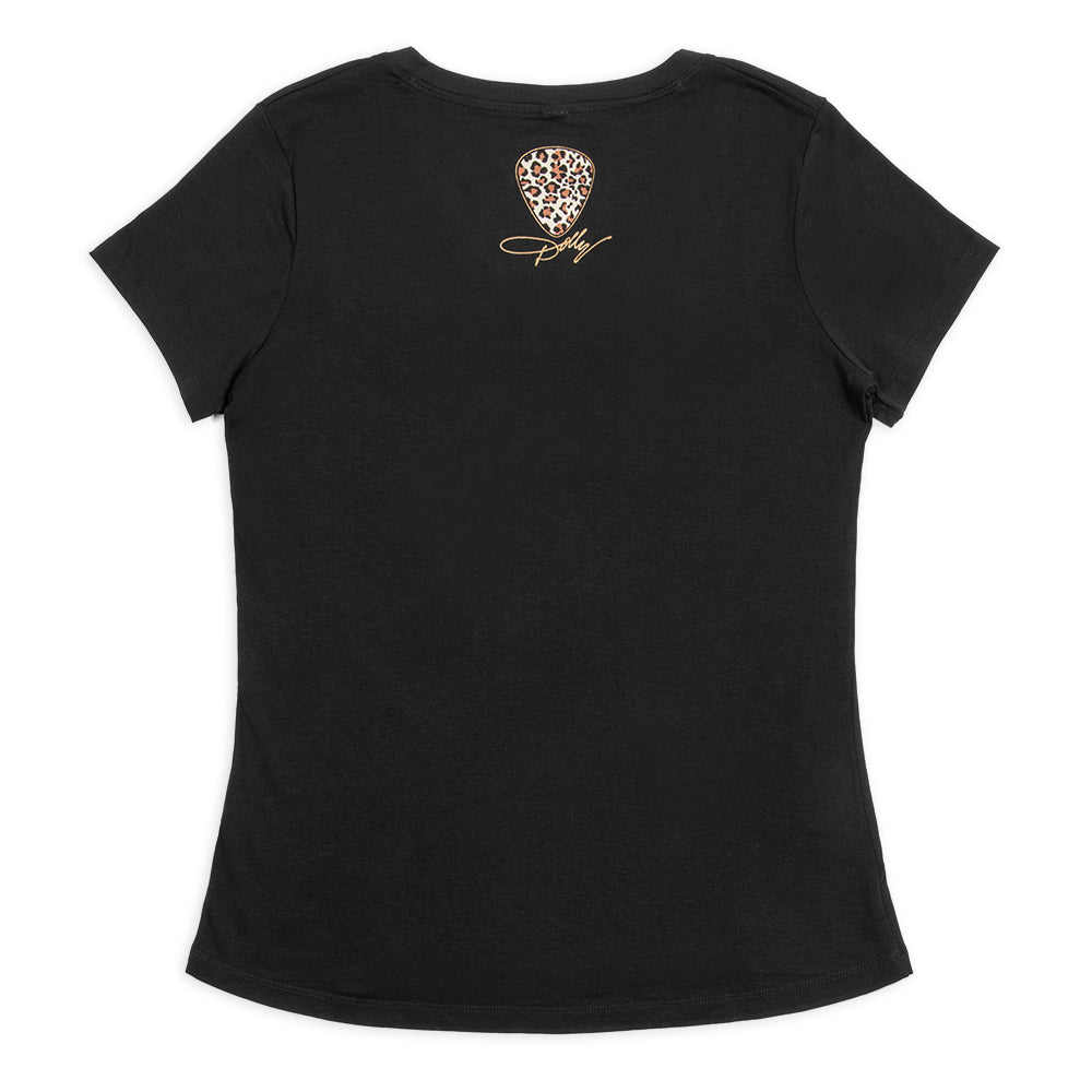 Dolly Parton Ladies Deep Neck Tee Rockstar-3