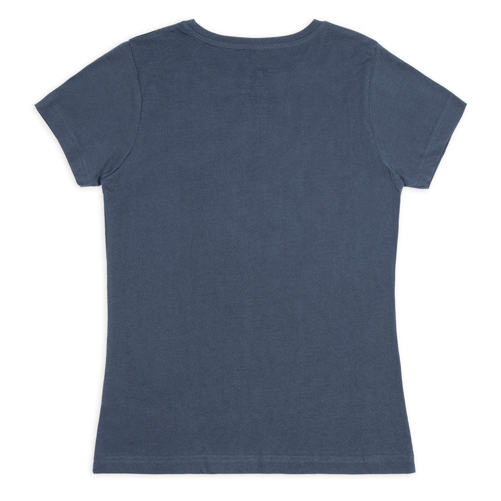 Dolly Parton Bling Tee Lipstick Logo - Denim-2
