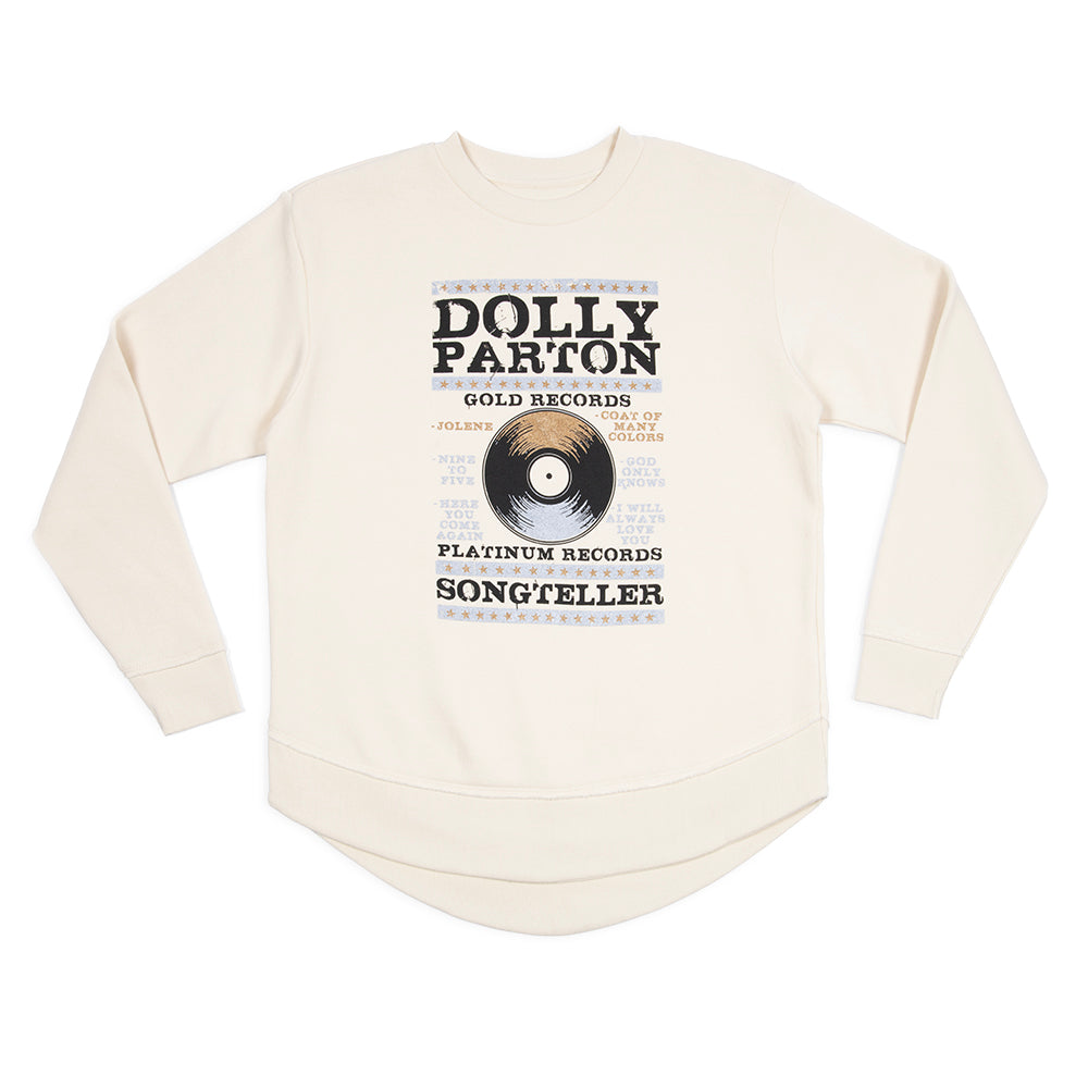 Dolly Parton Ladies Hi-Lo Pullover Platinum & Gold - Cream - L