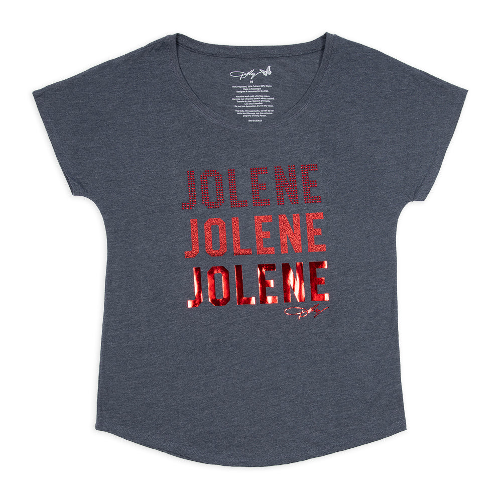 Dolly Parton Dolman Tee Jolene Bling - Navy - XXL